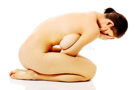 Attractive Sad Nude Woman Sitting Holding Herself Stock Image Image Of Beauty Model 70059697