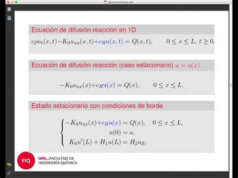 Cap Video Ecuaci N De Difusi N Reacci N En Estado Estacionario