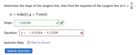 Solved Determine the slope of the tangent line, then find | Chegg.com