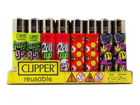 Clipper Lighters Printed 48s Various Designs Roll Up — Vir Wholesale