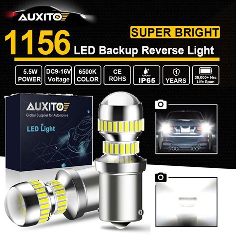 AUXITO 1156 BA15S 54 LED Reverse Backup Light Bulb White 6000K Canbus