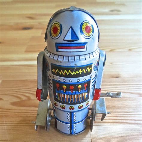 Vintage Robot Wind Up Toy Tin Litho Toy 1960s Etsy Vintage Robots