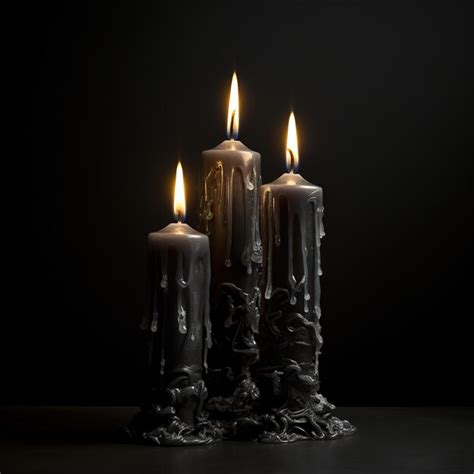 Premium Photo | Dark Halloween Candles Isolated