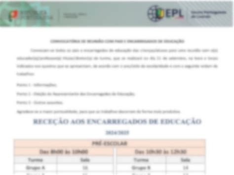 Convocat Ria De Reuni O Pais E Encarregados De Educa O Escola