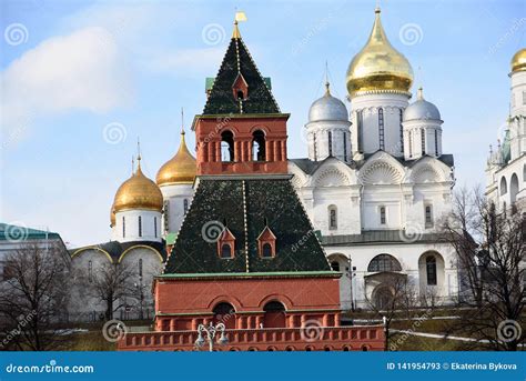 Architecture of Moscow Kremlin. Popular Landmark. Stock Image - Image ...