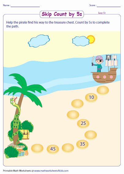 50 Count By 5s Worksheet