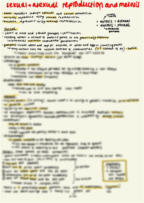 Solution Sexual And Asexual Reproduction And Meiosis Gcse Biology