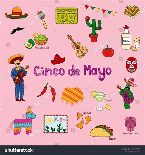 Cinco De Mayo Clip Art Set Stock Vector Royalty Free 2280113599 Shutterstock