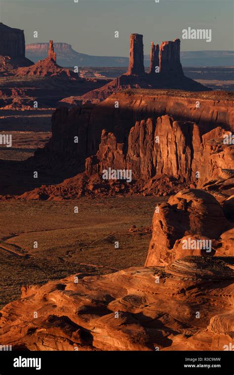 Monument Valley viewed from Hunts Mesa, Arizona Stock Photo - Alamy