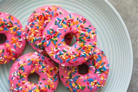 Baked Birthday Cake Doughnuts Recipe Girl