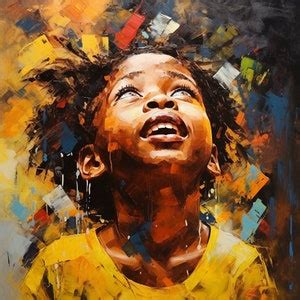 Vibrant African Child Portrait in Vibrant Colours, Digital Wall Art ...