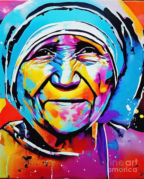 Mother Teresa Abstract Art Mixed Media By Lisa Von Fine Art America