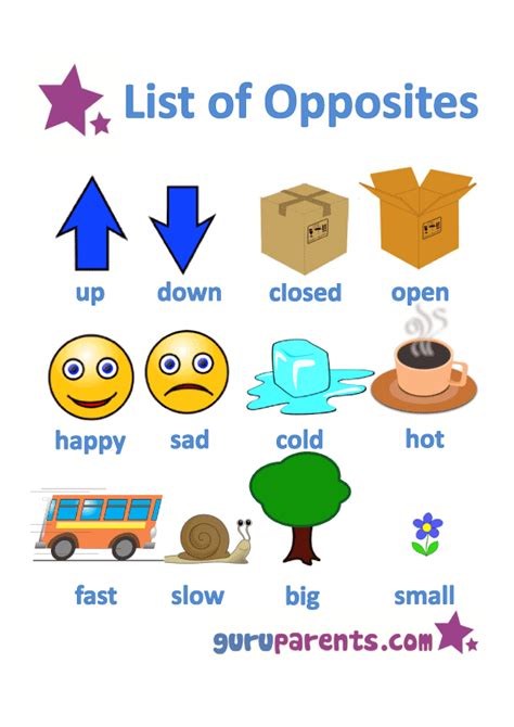 Opposites Activities For Kindergarten