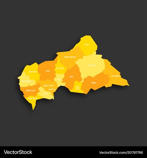 Central african republic political map Royalty Free Vector