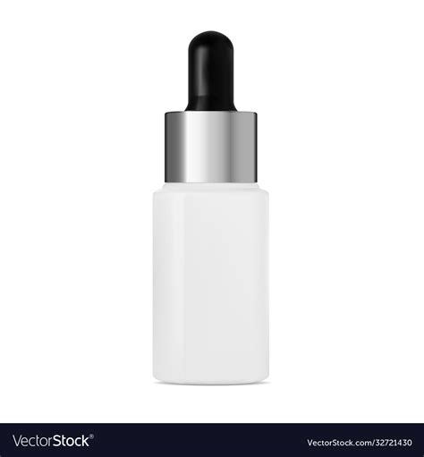 Serum Dropper Bottle Mockup Cosmetic Collagen Vector Image