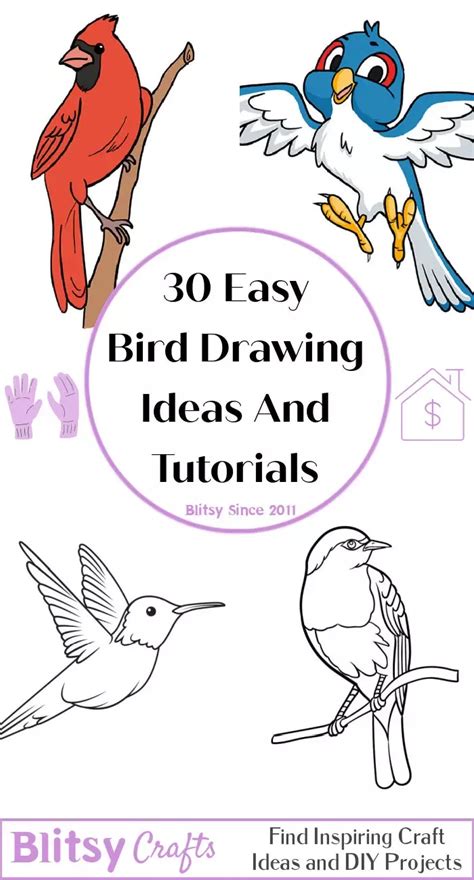 30 Easy Bird Drawing Ideas - How To Draw A Bird | Bird drawings, Simple ...