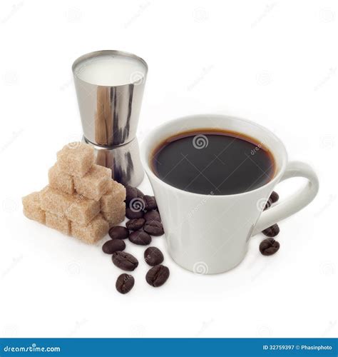 Coffee With Milk Stock Image Image Of Beans Espresso 32759397