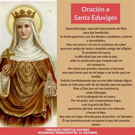 Oración milagrosa a Santa Eduvigis Obtén su ayuda divina ahora