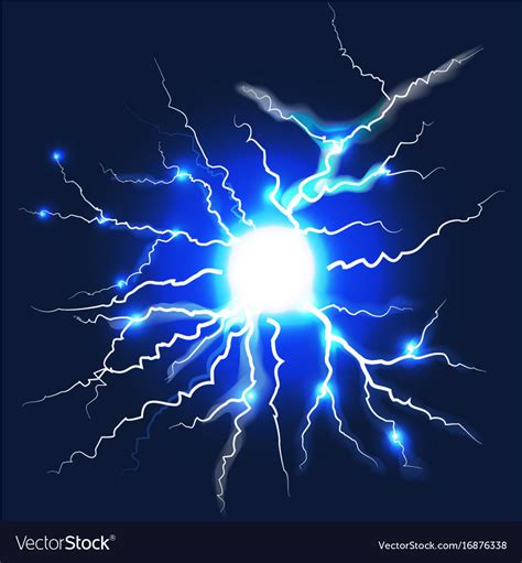 Lightning on dark blue background Royalty Free Vector Image