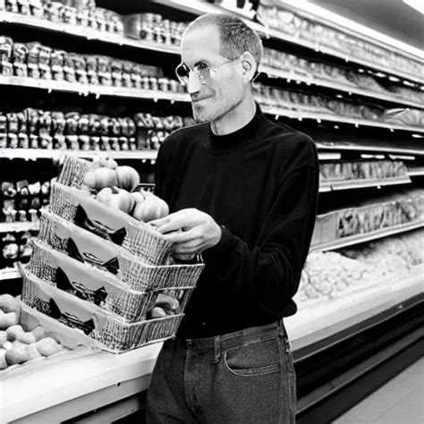 Steve Jobs Selling Apples On A Supermarket Mm Lens Stable