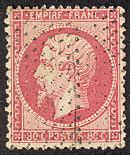 Phil Ouest Timbre de 1862 Napoléon III 80 c rose dentelé Second Empire