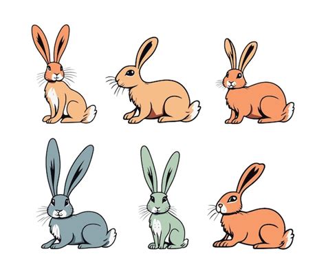 Colecci N De Conejitos De Pascua En Acuarela De Vector Libre Vector