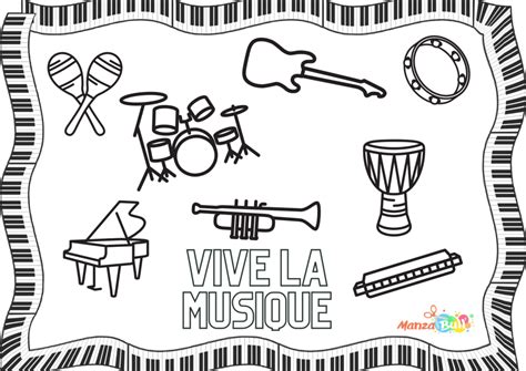 Coloriage fête de la musique à imprimer ManzaBull