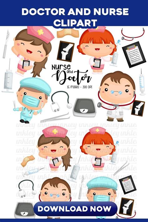 Doctor And Nurse Clipart Graphic By Inkley Studio · Creative Fabrica