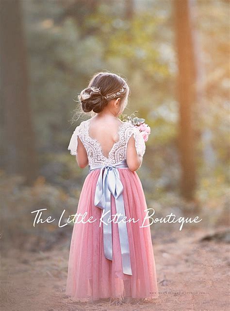 Flower Girl Dress Blush Flower Girl Dress Ivory Flower Girl Etsy