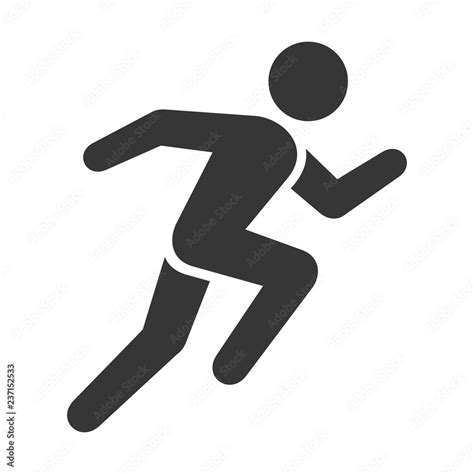 Run Icon. Running Man on White Background. Vector Stock Vector | Adobe ...