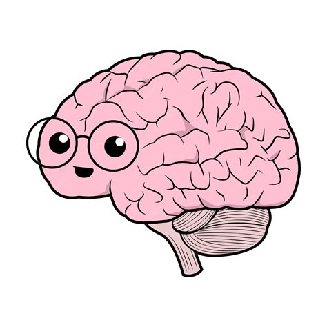 Premium Vector | A cartoon of a brain with glasses that say'brain