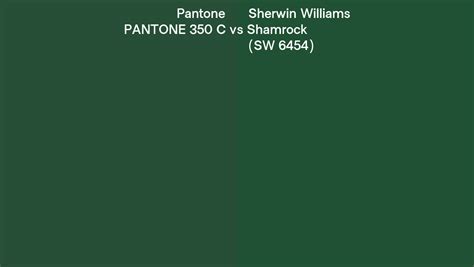 Pantone C Vs Sherwin Williams Shamrock Sw Side By Side