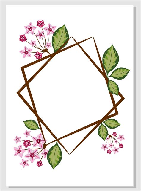 Floral Card With Hoya Carnosa Vector Art At Vecteezy