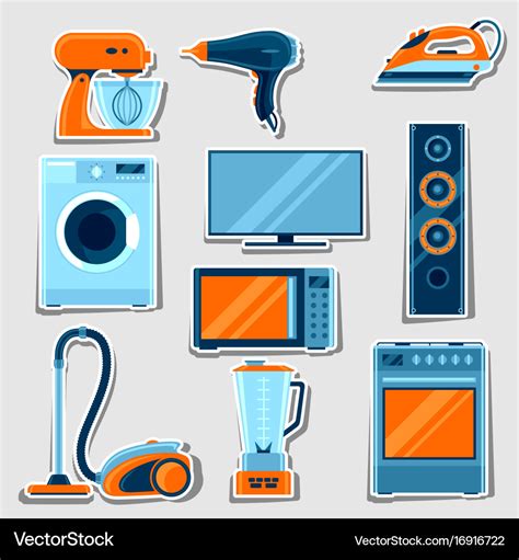 set  home appliances household items  sale vector image