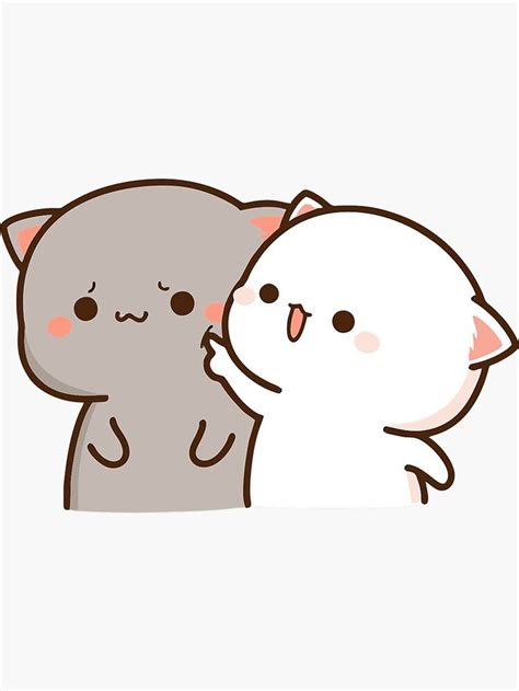 Peach And Goma Mochi Cat Love Teasing Sticker By Couplesemotion