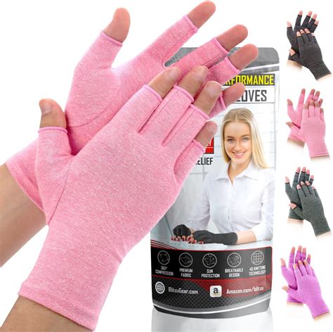 Vive Pink Arthritis Hand Compression Gloves Comfortable