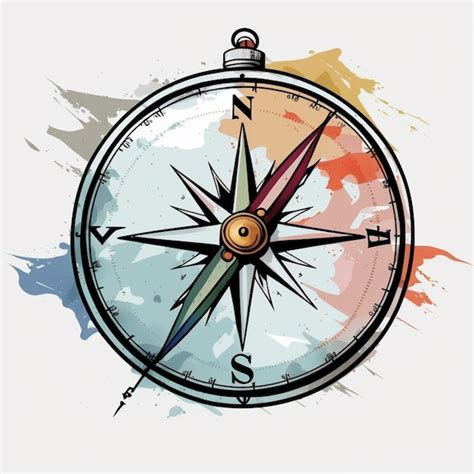 Premium Ai Image There Is A Compass With A Colorful Design On It