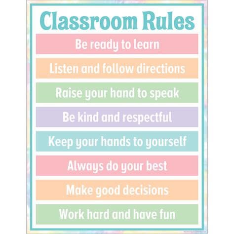 Pastel Pop Classroom Rules Chart Tcr7474 Teacher Created Resources