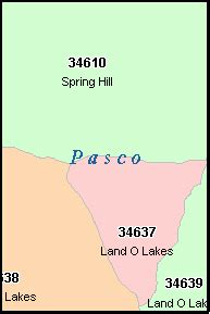 PASCO County, Florida Digital ZIP Code Map