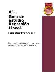 A1 Guia de estudio Regresión Lineal docx A1 Guía de estudio