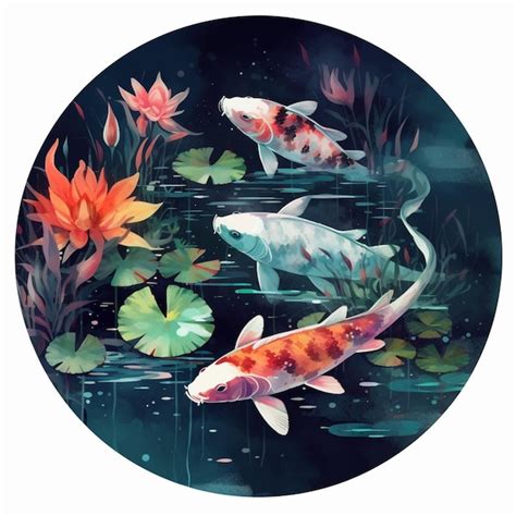 Premium Ai Image There Are Two Koi Fish Swimming In A Pond Of Water