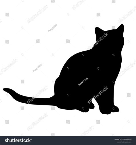 Cat Silhouette Vector Sitting Side View Stock Vector (Royalty Free ...