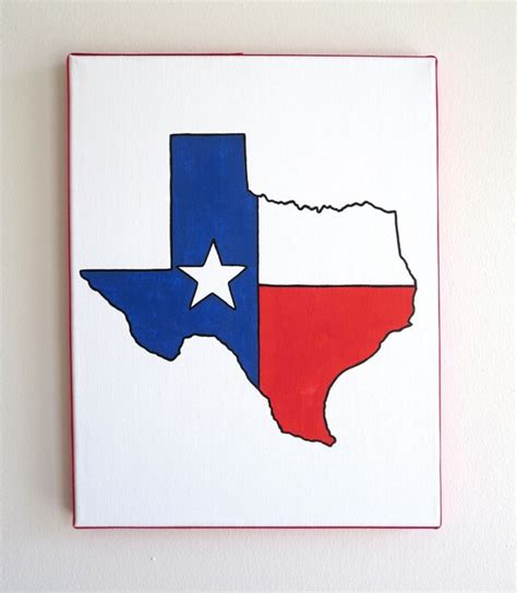 hand painted Texas flag state outline 11X14 canvas