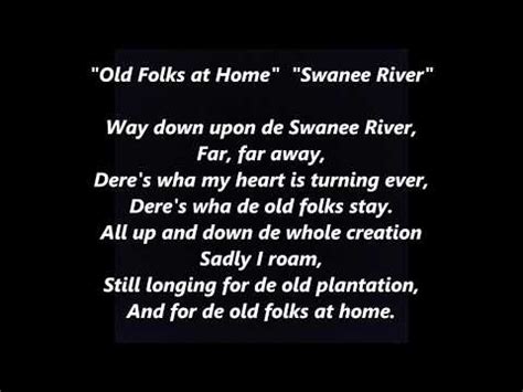 OLD FOLKS AT HOME SWANEE RIVER Swanee Ribber Suwannee words lyrics ...