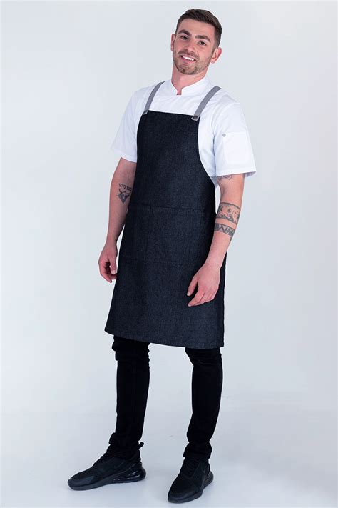 Cafe Series Bella Bib Apron Charcoal Buy Online Aussie Chef Aprons