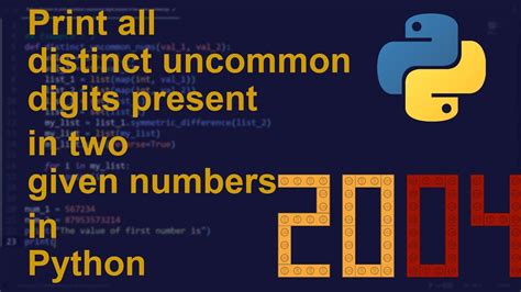 Print All Distinct Uncommon Digits Present In Two Given Numbers In Python Python Examples