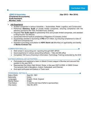 Resume Patel Vraj Pdf