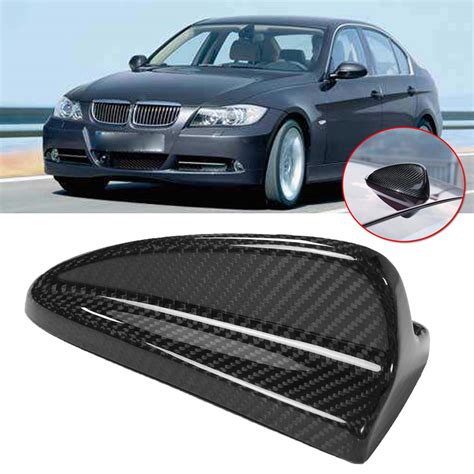 Car Roof Shark Fin Antenna Cover Trim Black Carbon Fiber For Bmw 3 Series E46 M3 E90 E92 In