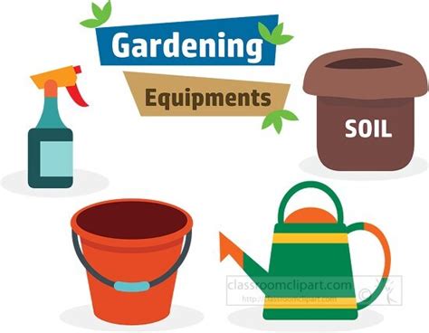 Gardening Clipart Essentials Tools For Home Gardener Clipart