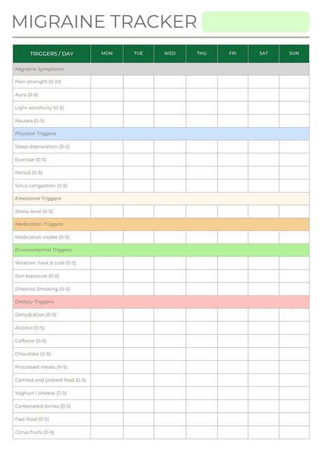 Migraine, Headache and Pain Trigger Finder Includes an Excel Tool to ...